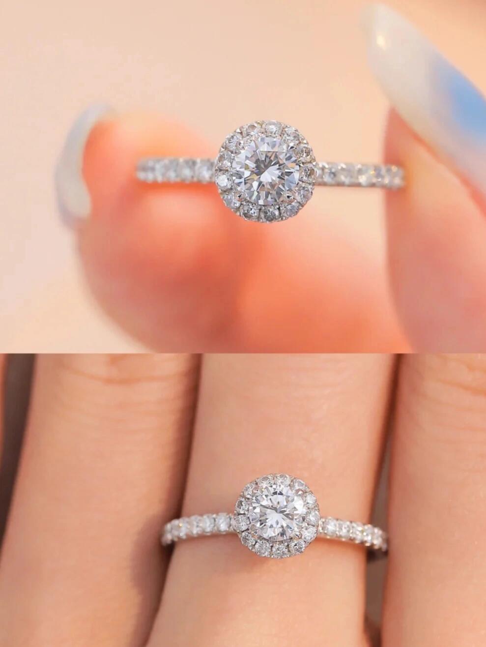925 Copper Silver Plated Moissanite Round Package Ring Diamond, 1 Carat, Couple Ring, Couple Proposal, Wedding Ring, Gift for Girlfriend