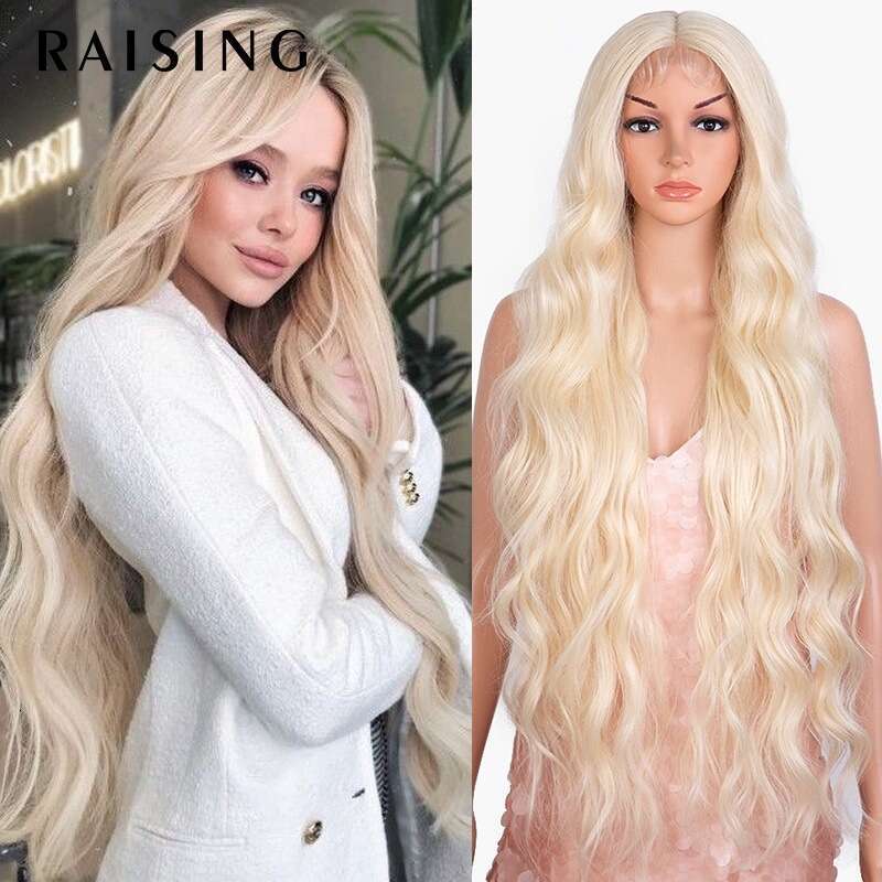 Xuchang Rebecca Front Lace Women's Long Curled Hair Big Wave Synthetic Wig Headset Kq2