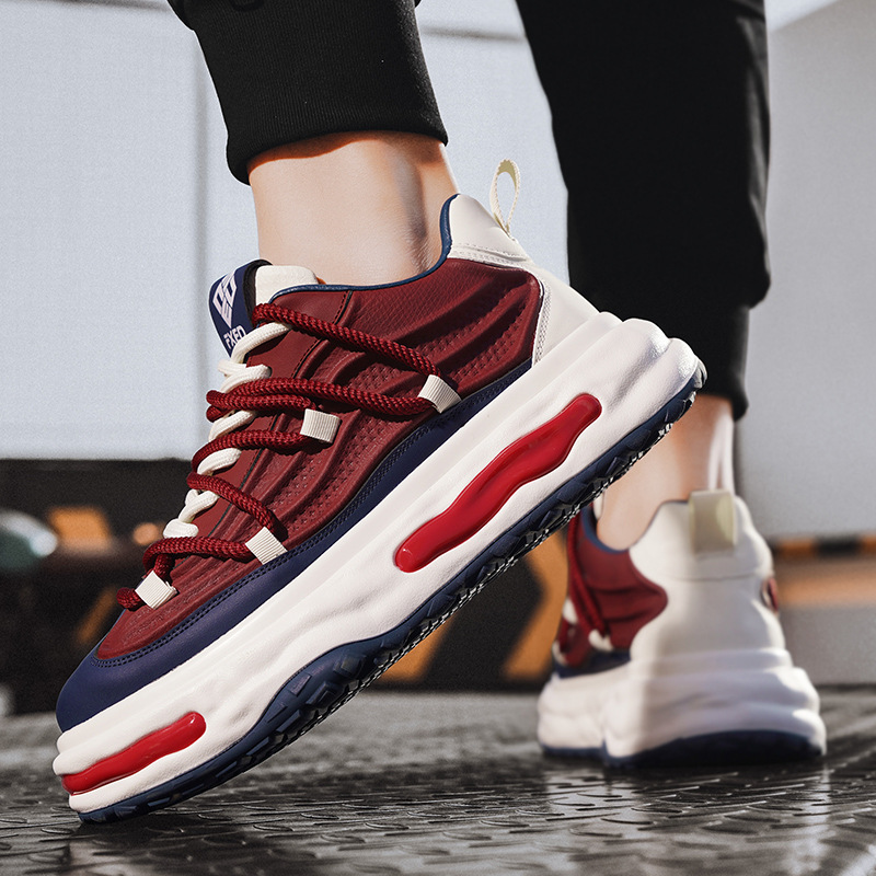 Men Sports Fashion Thick Sole Chunky Shoes Versatile NEW Niche Design Running Training Triple Black Beige Blue Free shipping