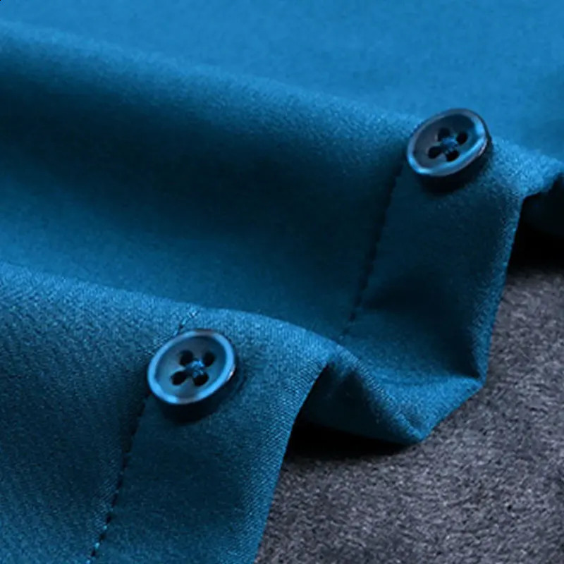 Autumn And Winter Mens Elastic long-sleeved Shirt Non-ironing Plus Fleece Thickening Business Fashion Warm Casual Comfort 241223