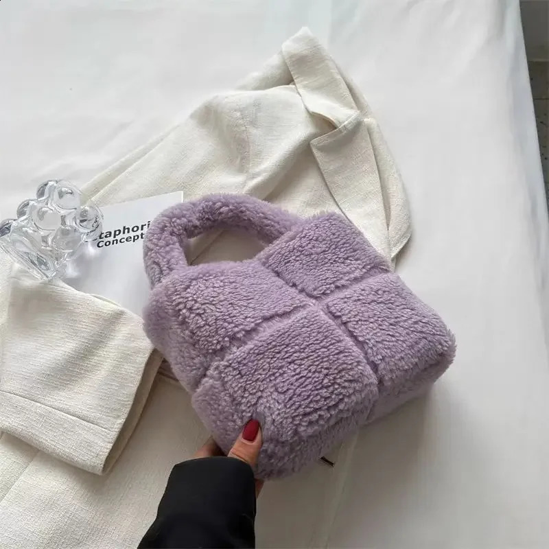 Lamb Plush Bag Crossbody Bags for Women Female Purse and Handbag Mother Kids Girl Handbags 241226Z