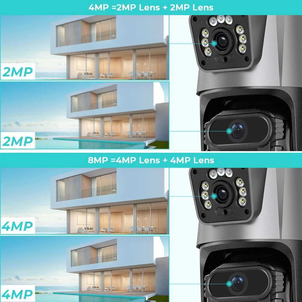 BESDER 8MP PTZ WiFi Camera with Dual Sn Color Night Vision Outdoor 4MP Security IP Camera CCTV Surveillance Camera ICSEE AppXJ241228