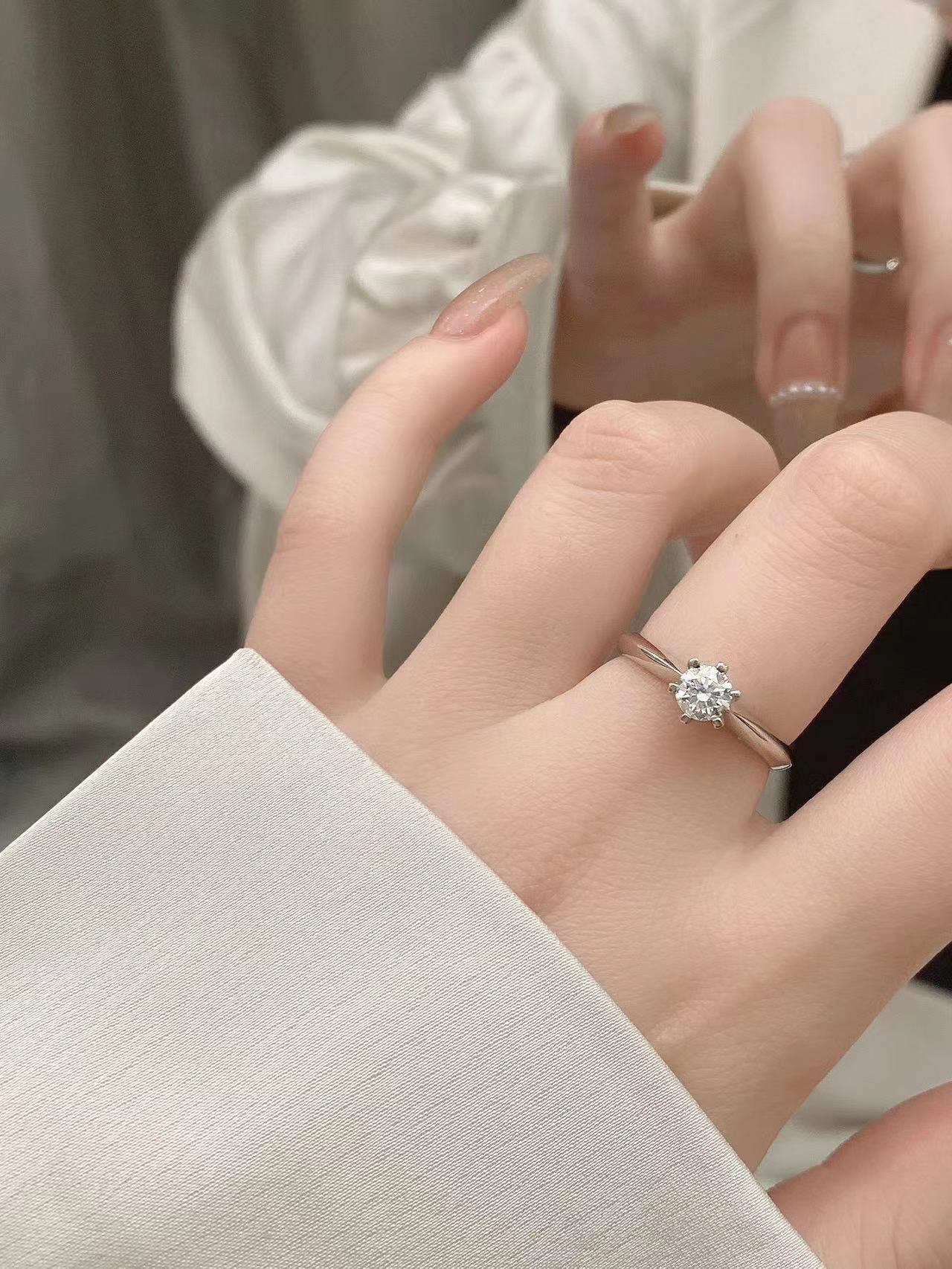 S925 pure silver moissanite diamond ring, couple ring, couple proposal, wedding ring, girlfriend gift
