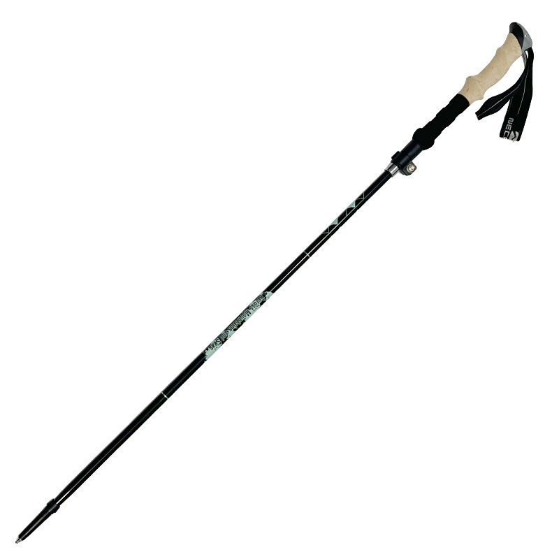 Five sections straight handle external lock outdoor hiking poles retractable walking poles 6061 aluminum alloy trekking poles factory direct sale whol