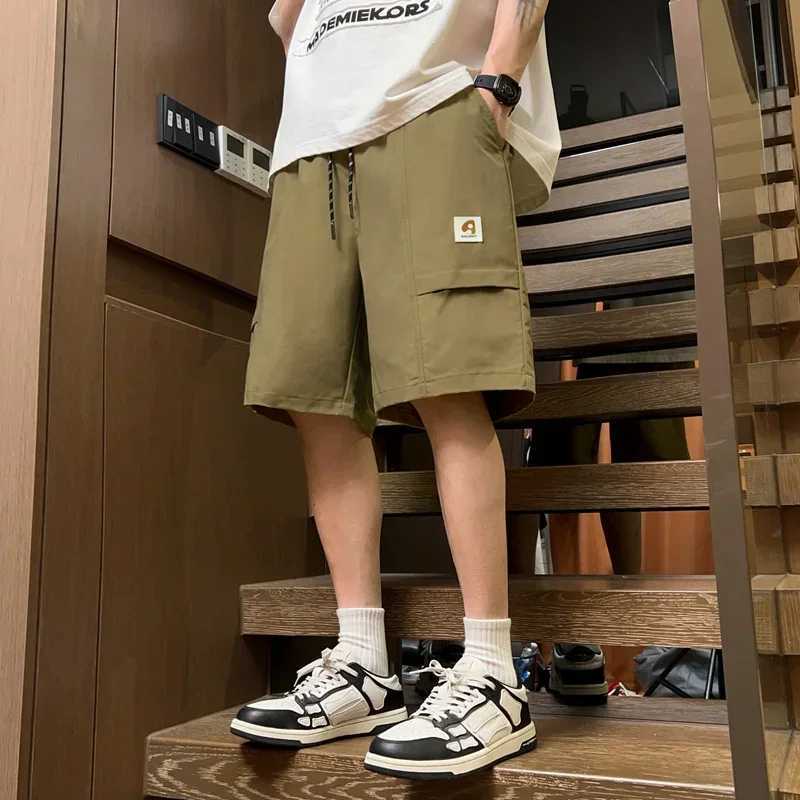 Summer Men Loose Cargo Shorts Multi-Pocket Baggy Short Pants Y2k Streetwear Kpop Military Tactical Shorts Casual Jogging Shorts W241228