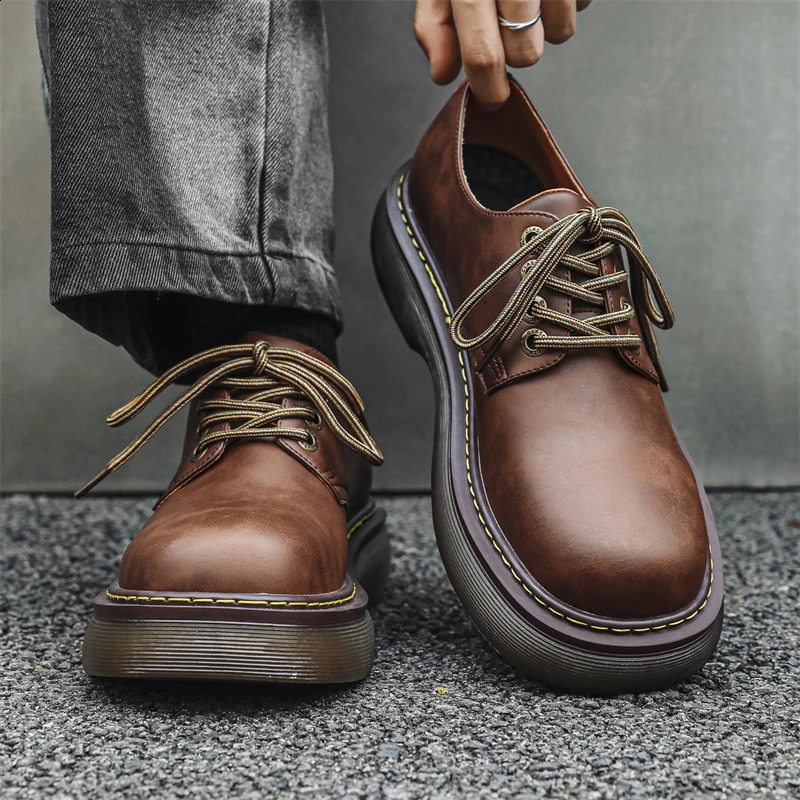 Platform High Heel Height Increase Casual Men Patent Leather Shoe Mens Oxfords Foamal Dress Shoes Loafers Formal Wedding 241223