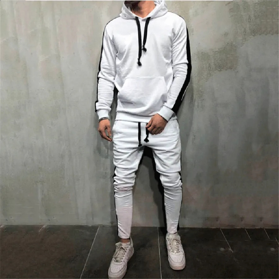 2024 Autumn Men Running Set Men Sport Suits Sportswear 2Pcs Tracksuit Sportswear Hoodies Sweatshirt Pant Suit Men Sports Set 241224