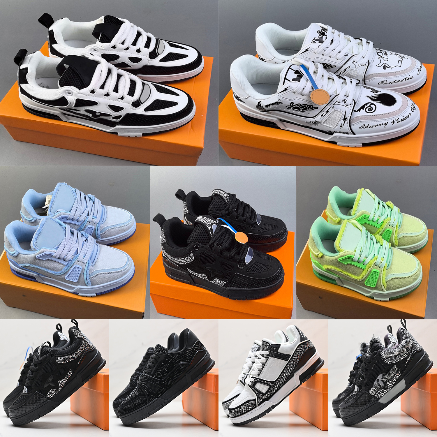 Designer shoes Embossed Trainer Sneaker white black sky blue green denim pink red luxurys shoe Virgil mens casual Platform sneakers trainers