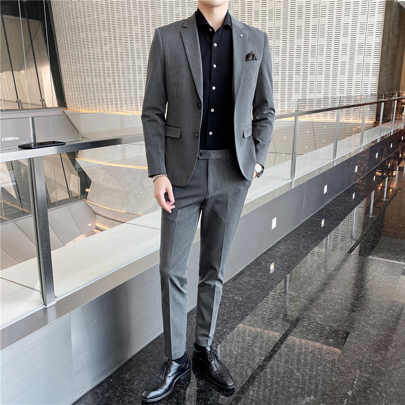3180 Men's Two-Piece Business Suit - Classic Korean Style