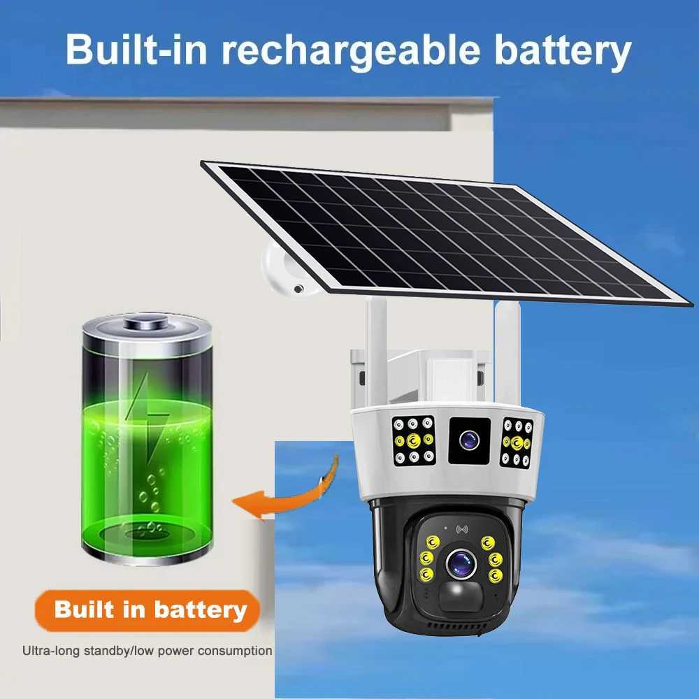 6K 12MP HD Solar Camera 4G SIM Card Wifi Outdoor IP Wireless Security CCTV Surveillance PTZ Night Vision PIR Human Detection CamXJ241228