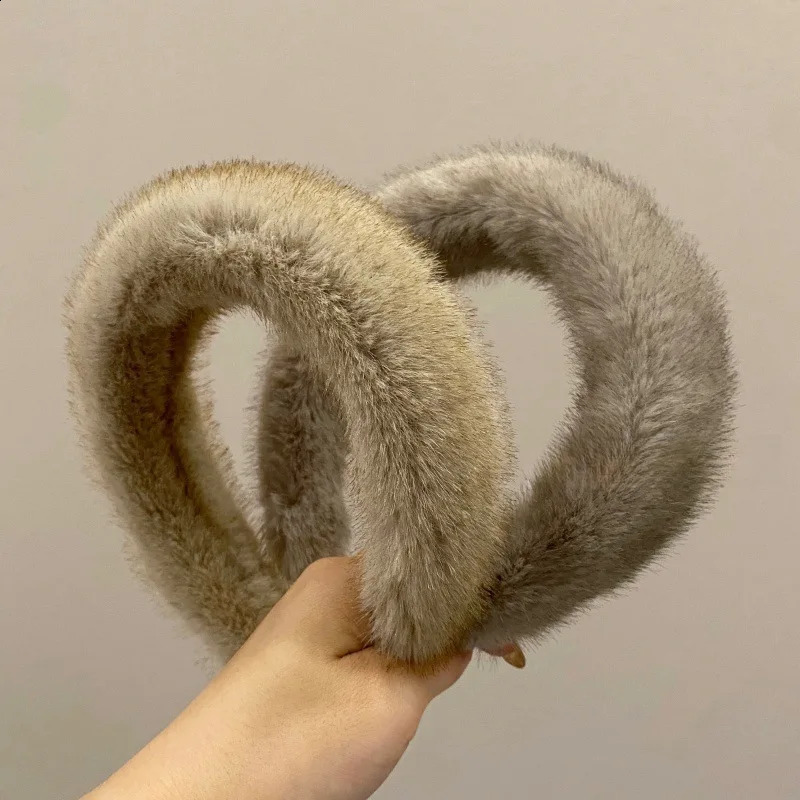 Winter Imitation Mink Plush Fur Sponge Headbands Fashion Hair Accessories Womens Trend Casual Hairband Hair Band Hoop Girl 241223