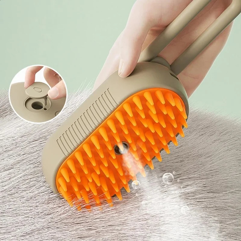 Upgraded version Pet Steam Brush Cat Dog Cleaning Steamy Spray Massage Beauty Comb 3 In 1 Hair Removal Grooming Supplies 241223