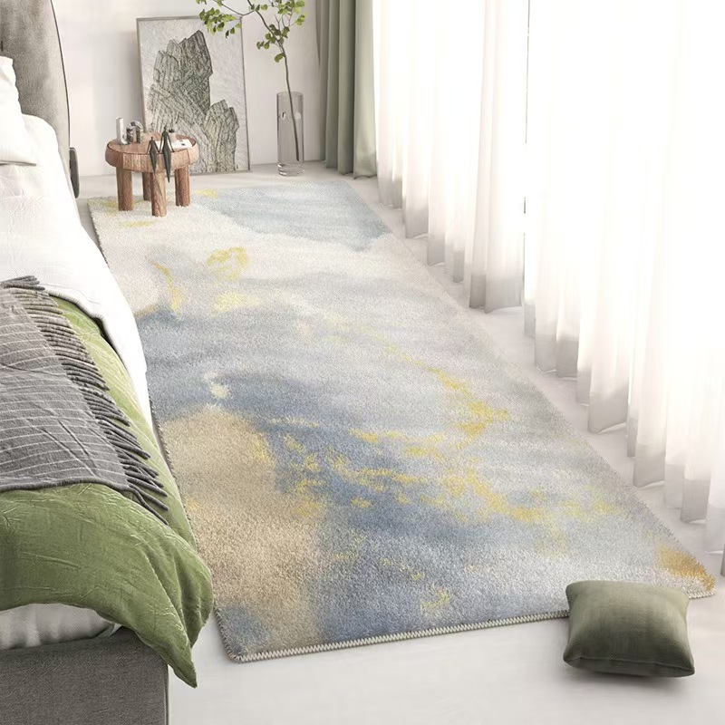 flower-3761-62-446- LLBB-Beige Minimalist Striped Carpet Large Area Living Room Carpets Comfortable Soft