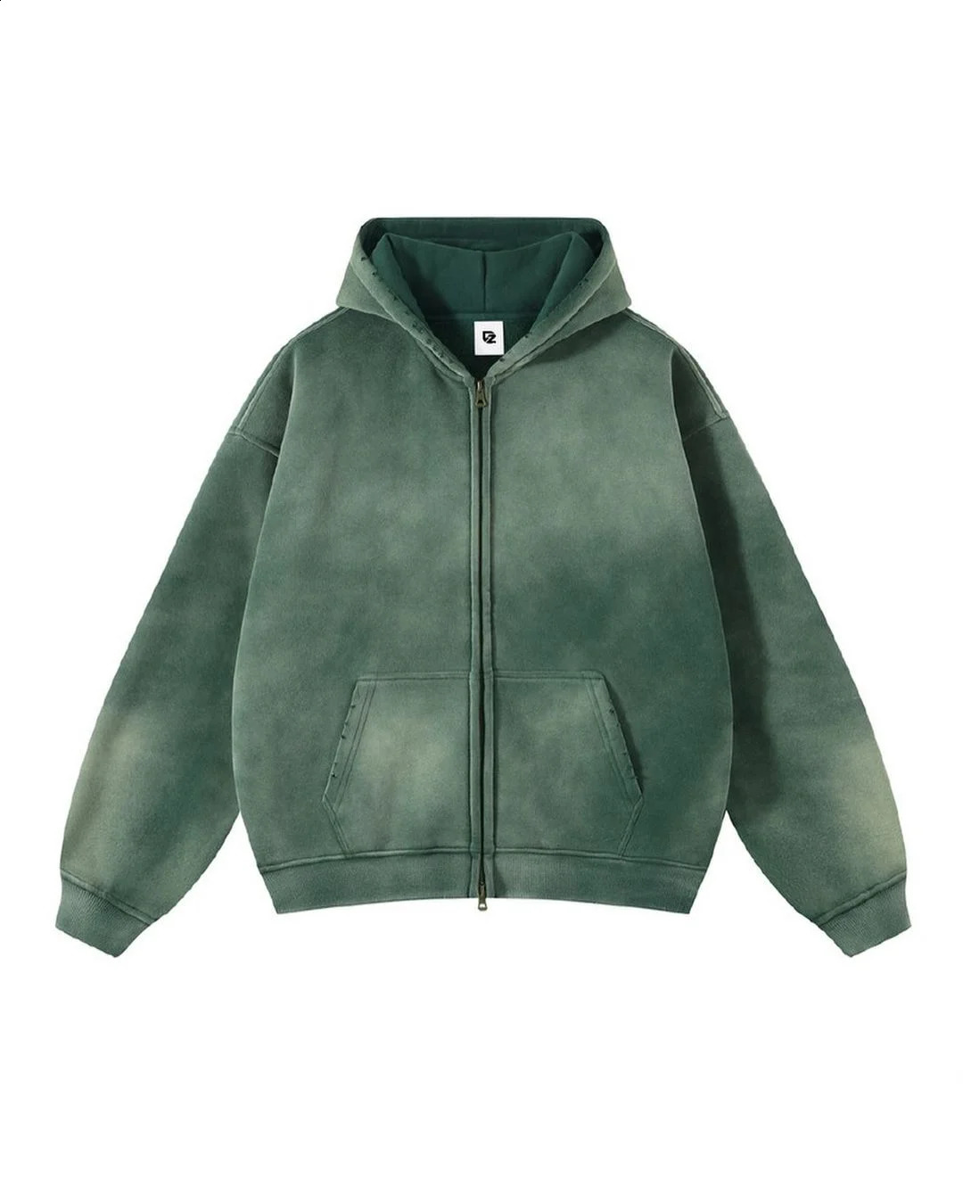 Solid color cleanfit long-sleeved hooded sweatshirt pure cotton simple small neckline loose basic zipper couple hoodie jacket 241228