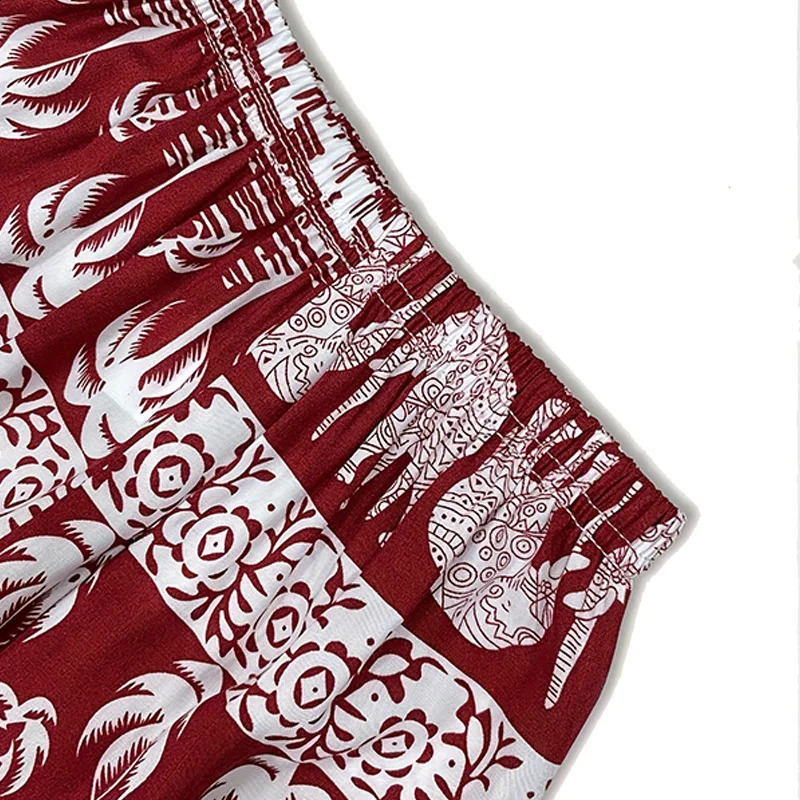 Ladies thin casual straight leg pants with elephant print comfortable and breathable outdoor sunscreen mosquito proof 241228