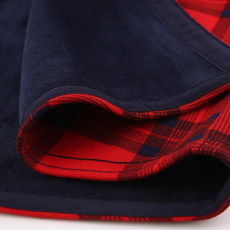 American size mens shirt long sleeve autumn winter warm plus fleece thickened plaid large size fashion free iron 241223