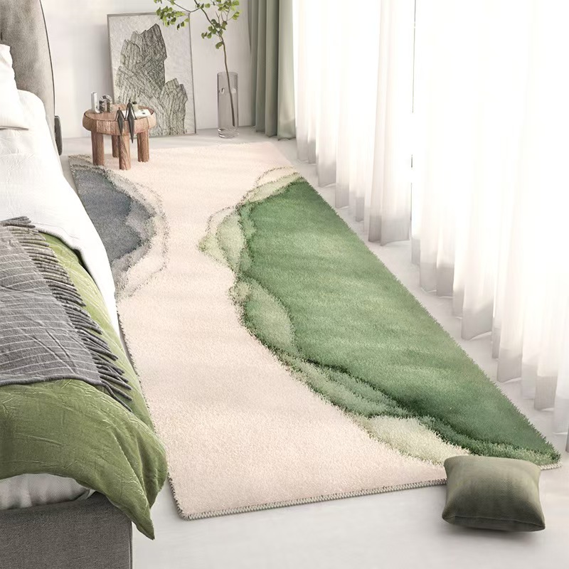 flower-3766-70-503- LLBB-Beige Minimalist Striped Carpet Large Area Living Room Carpets Comfortable Soft