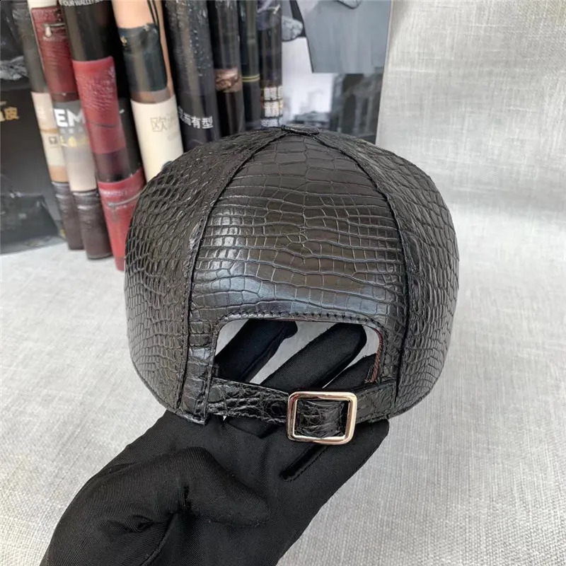 Real True Belly Skin Men Leisure Baseball Cap Genuine Alligator Leather Male Adjustable Hip-hop Hat 241227