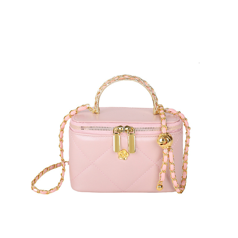 Bag Chain Camellia Small Square 2025 Spring New Style Diamond Grid And Box Women's Versatile Fashion Crossbody Bag