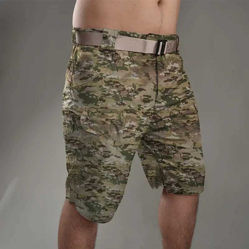 IX7 2025 Style Fan Tactical Shorts Multi Pocket Cargo Shorts Summer Outdoor Training Hiking Shorts Pants W250621