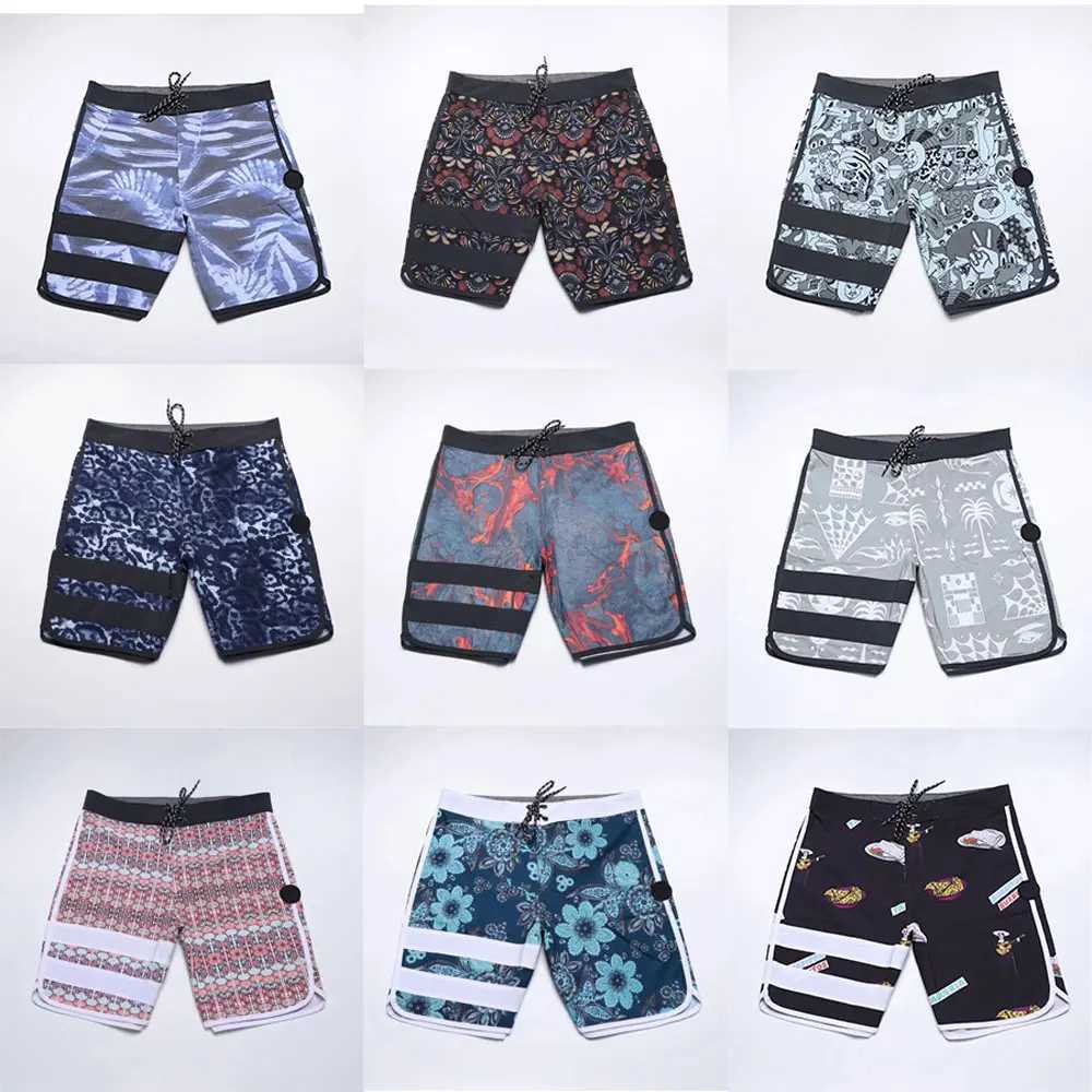 New Fashion Tiki Printed Mens Beach Shorts Bermuda Wooden Shorts High Quality 4-way Stretch Quick drying Swimsuit Surfing Swimsuit W241228