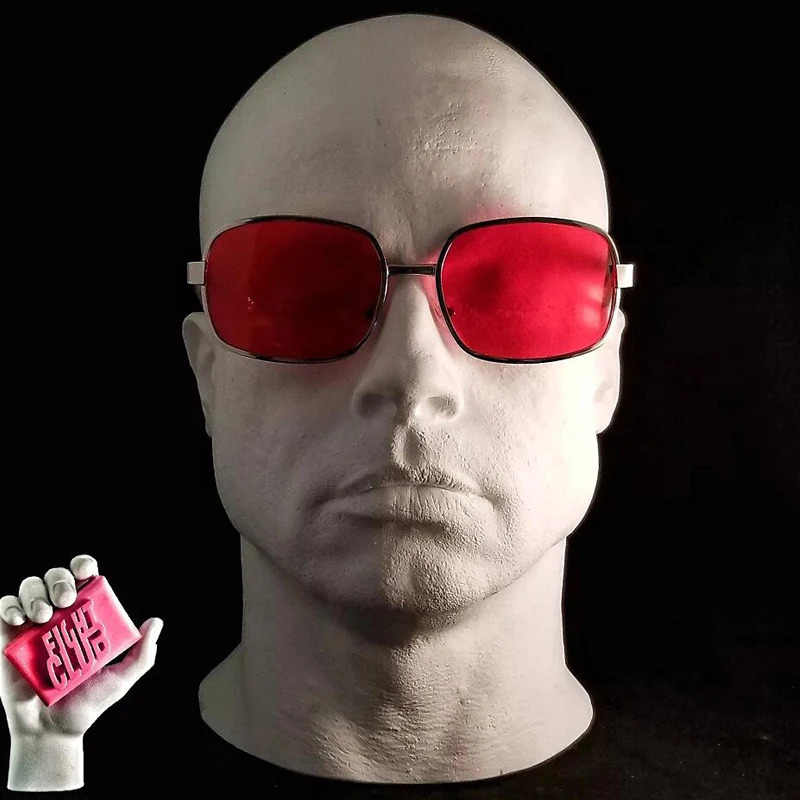 Fight Club Inspired Mens Fashion Glasses - Tyler Durden Style Stainless Steel Frame with PC Lenses Perfect for Parties 241228