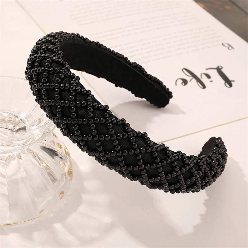 Pearl Wide Headbands For Women Girls Headwear Fashion Headbands Female Hair bands Head Hoop Hair Accessories 241223
