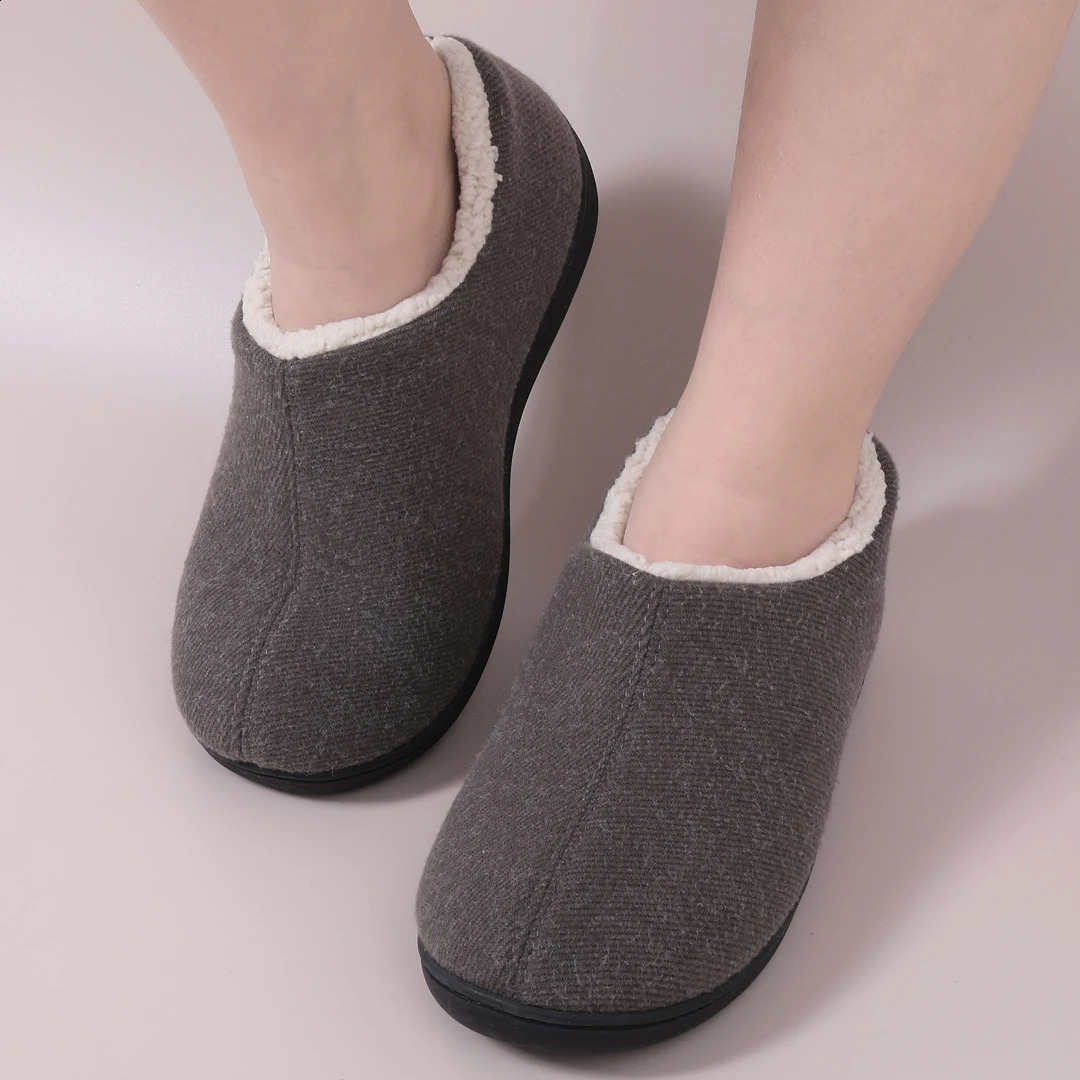 Evshine Womens Cozy Cotton Slippers Winter Warm Faux Fleece House Shoes Indoor Nonslip Memory Foam Slipper Casual Furry Slides 241223