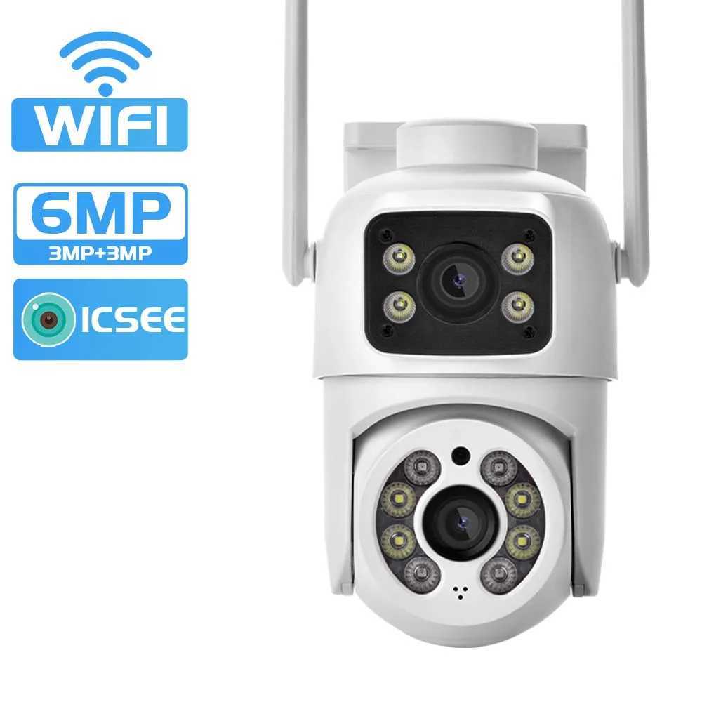3K 6MP Mini 5V Dual Lens Dual Sn PTZ WIFI Camera IP Camera OutdoorAuto Tracking Security Protection CCTV Surveillance ICSeeXJ241228