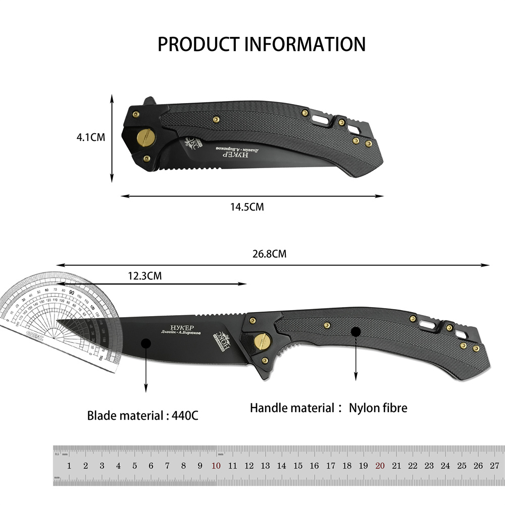 High Quality Russian HOKC Tactics Assisted Flipper Pocket G10 Portable Outdoor Folding Camping Multifunctional EDC Cutting Tool Fruit Knife 15535 3300