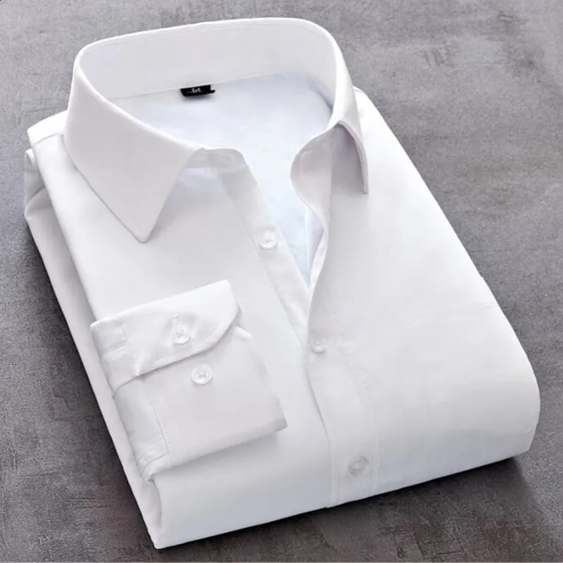 Mens Solid Fleece Warm Shirt Male Fashion Long Sleeve Business Big Size Print Plaid Thick 5XL Autumn Winter 241223