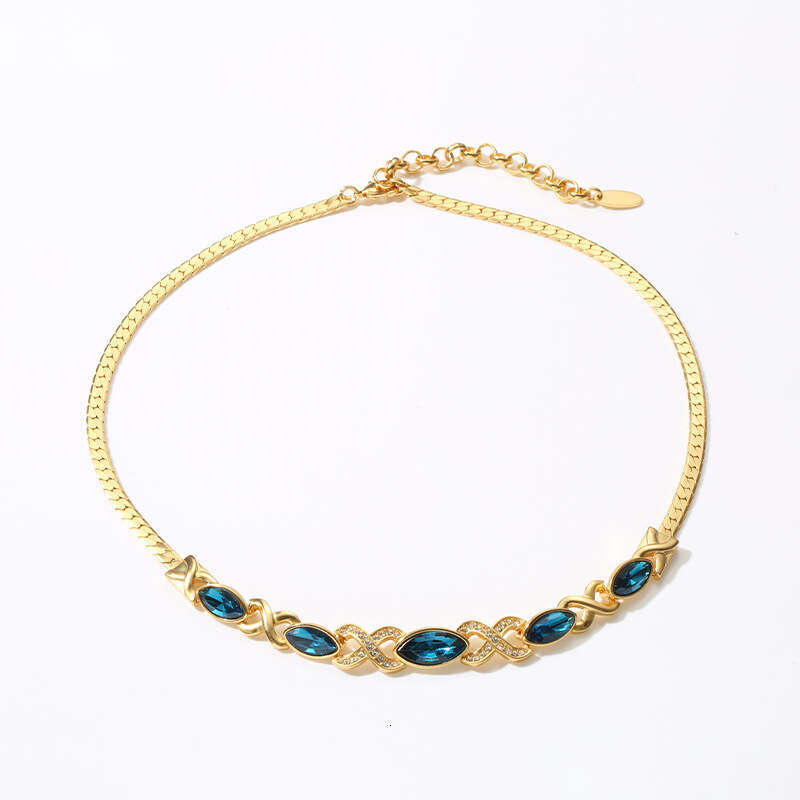 french imitation red glass necklace gold autumn winter new necklace accessories highend and timeless antique jewelry