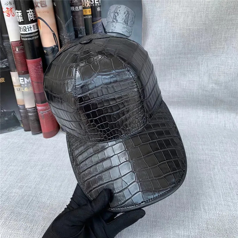 Real True Belly Skin Men Leisure Baseball Cap Genuine Alligator Leather Male Adjustable Hip-hop Hat 241227