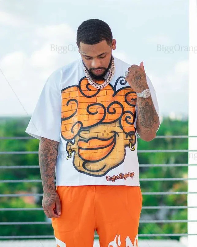 Harajuku kanker sisters big head graphic t shirts oversized t shirt casual goth y2k top streetwear 2000s fashion men clothing 241228