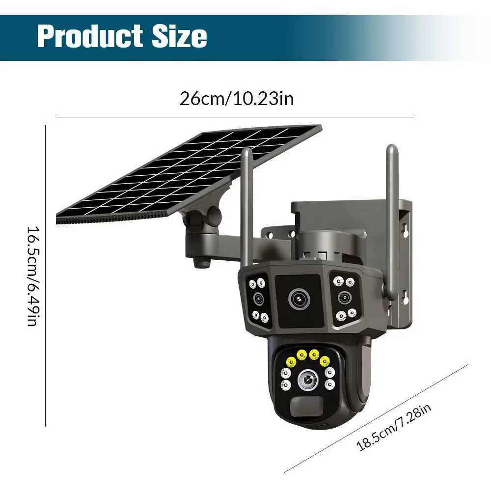 9MP 4K IP Camera Dual Lens Sn WiFi PTZ Auto Tracking Waterproof Panoramic Surveillance Camera with Voice Intercom SystemXJ241228