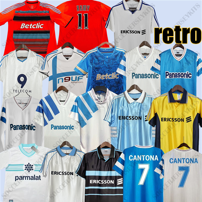 Retro Papin Cantona WADDLE #8 Soccer Jerseys Vintage Classic football Shirts 1990 1991 Maillot de foot maillot om soccer jersey mar seille retro