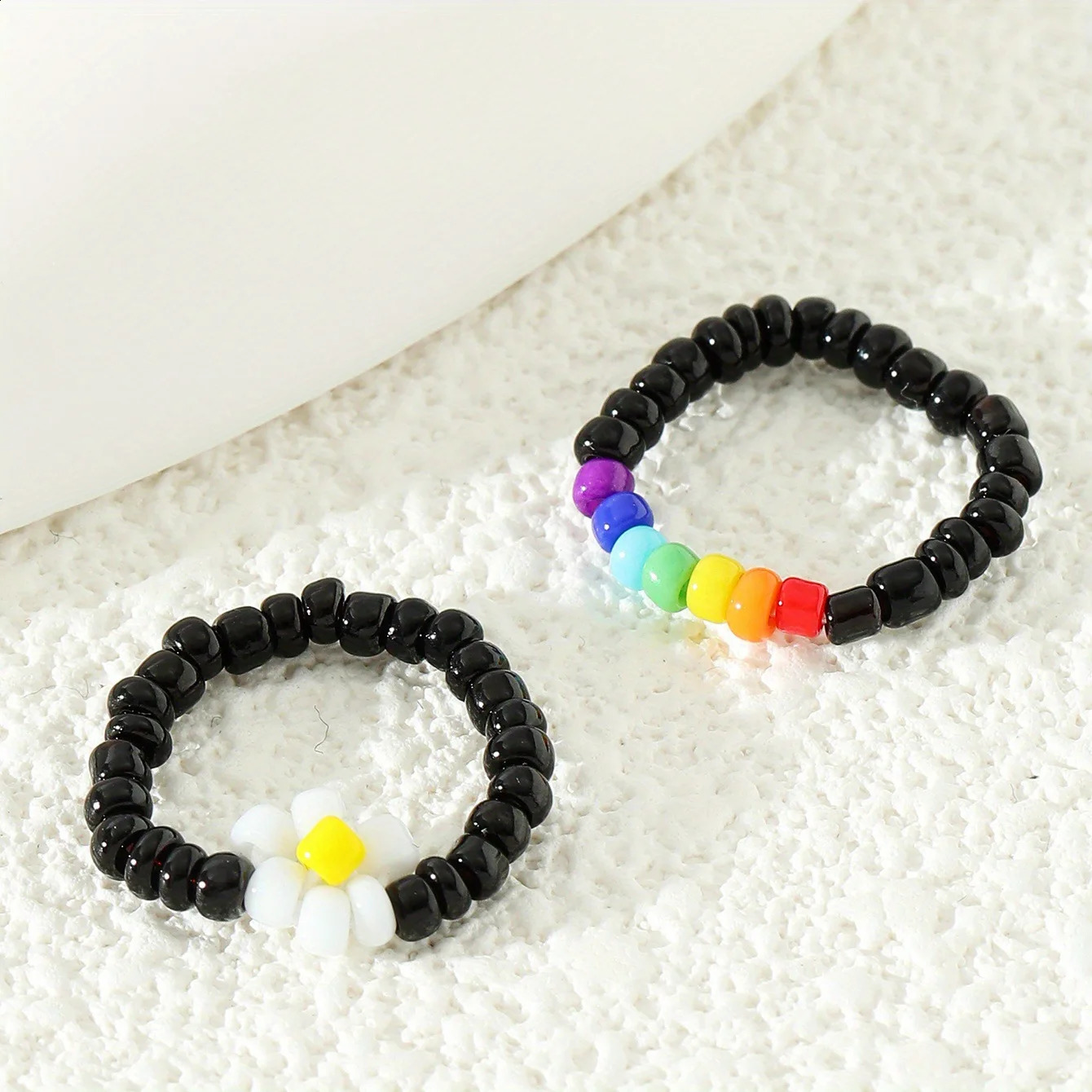 style footwork Boho Beach Foot Ring Rainbow color Rice beads small flower foot ring set for women 241225