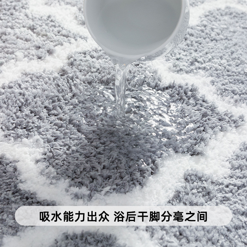 Carpet Bathroom Carpet Flocking Absorbent Foot Mat Microfiber Non-slip Mat Single Needle Carpet Mat