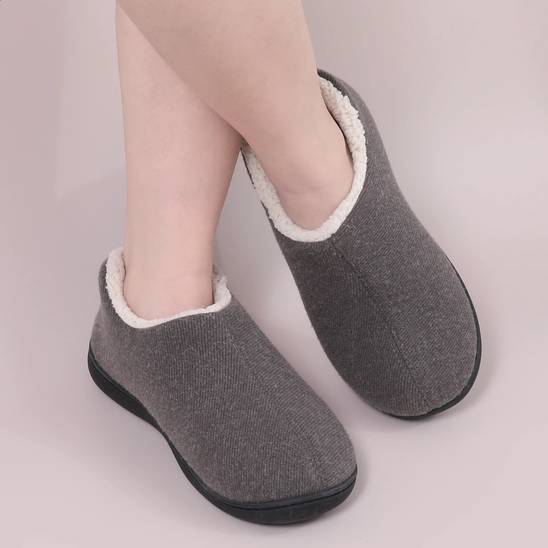 Evshine Womens Cozy Cotton Slippers Winter Warm Faux Fleece House Shoes Indoor Nonslip Memory Foam Slipper Casual Furry Slides 241223