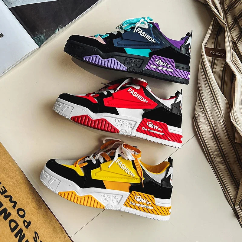 Fashion Platform Men Casual Shoes Outdoor Breathable Sneakers Skateboarding Sport Student Antiskid Tennis Athletic 241223