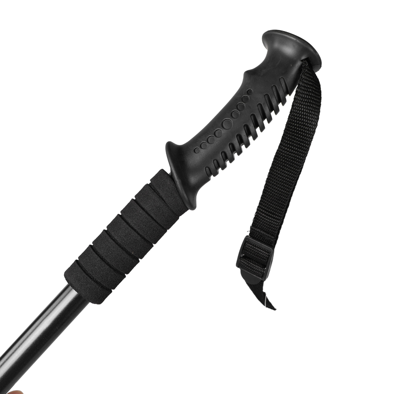 Three sections straight handle inner lock outdoor hiking poles retractable 6061 aluminum alloy trekking poles wholesale