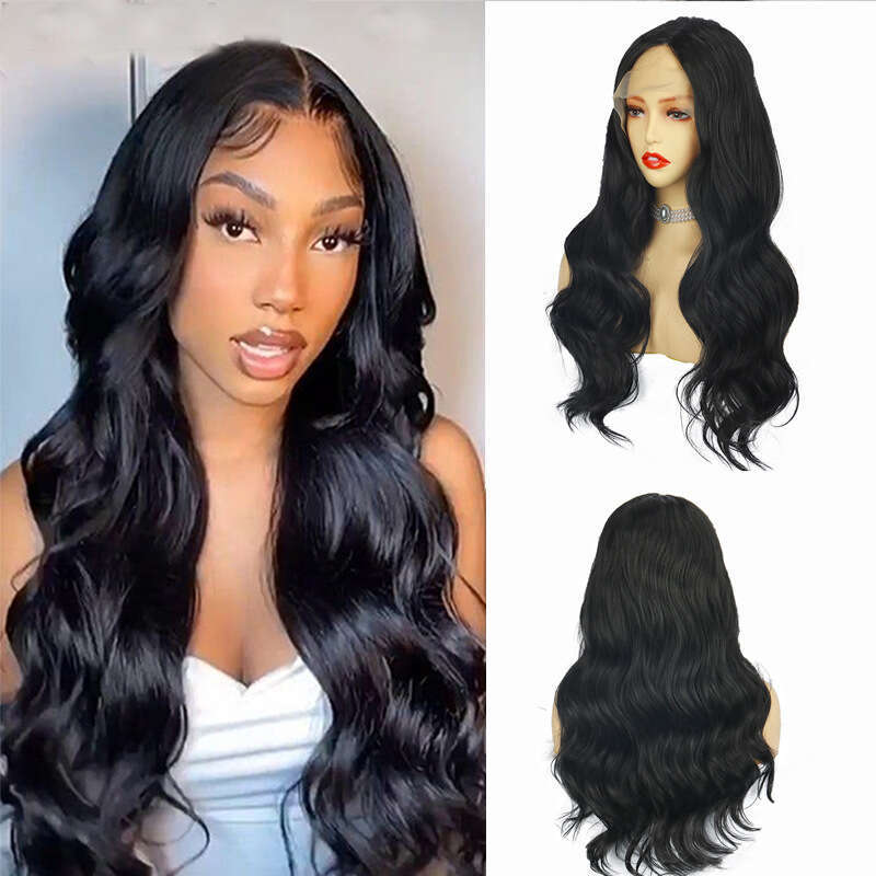 T-Shaped Lace Headband, Ginger Yellow Dyed Orange Wave Synthetic Wig Wigs Kq2