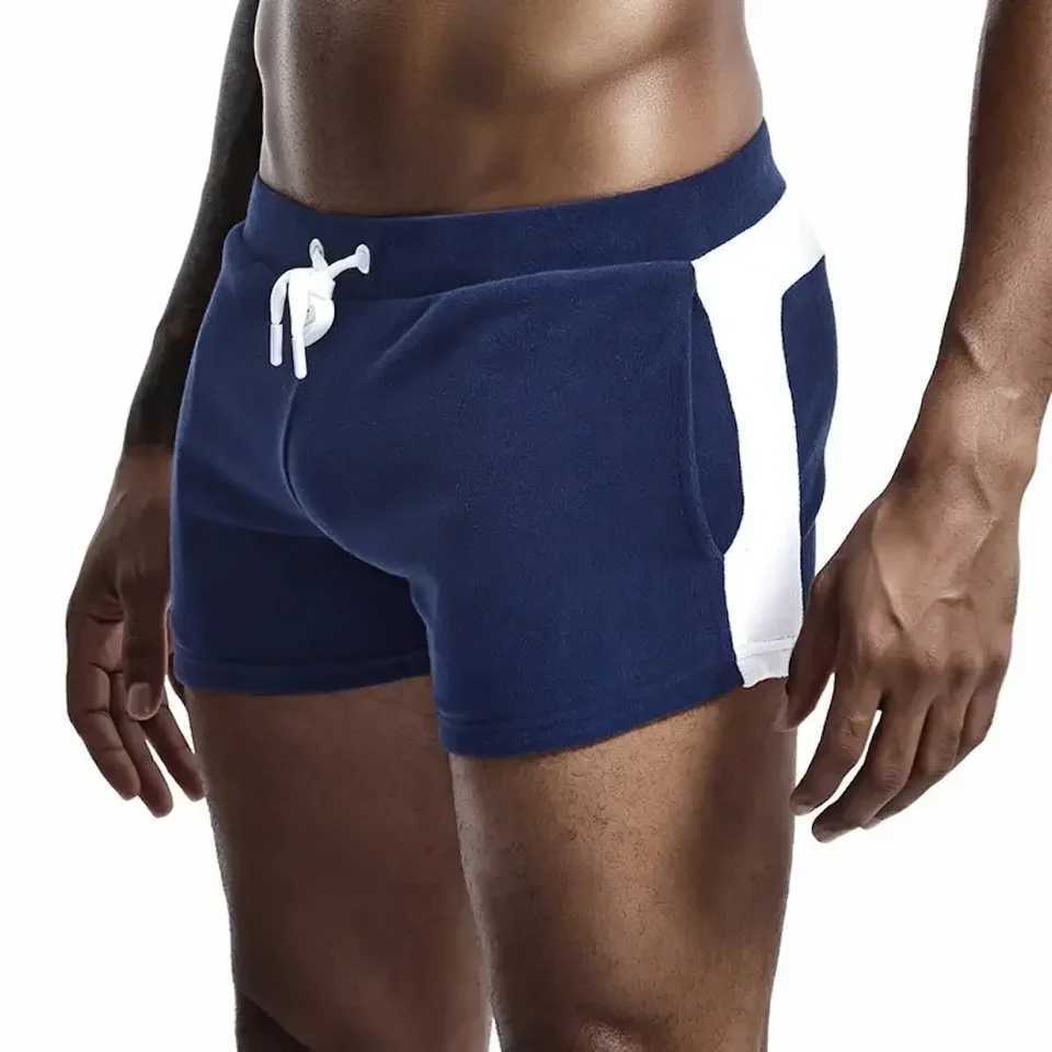 Seobean-Mens Velvet Sweat Shorts Vintage Boxer Gym Shorts Male Panties Thick Pocket Jogger W241228