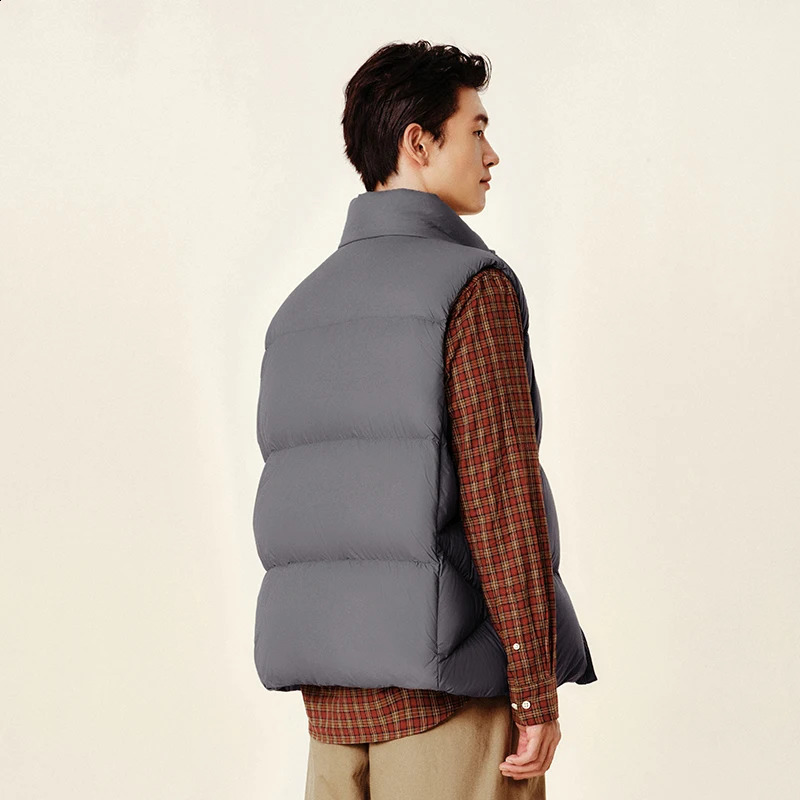 Semir Down Vest Men 2024 Winter Thermal Three-Proof Coat Solid Color Puffer Vest Versatile Vest 241228