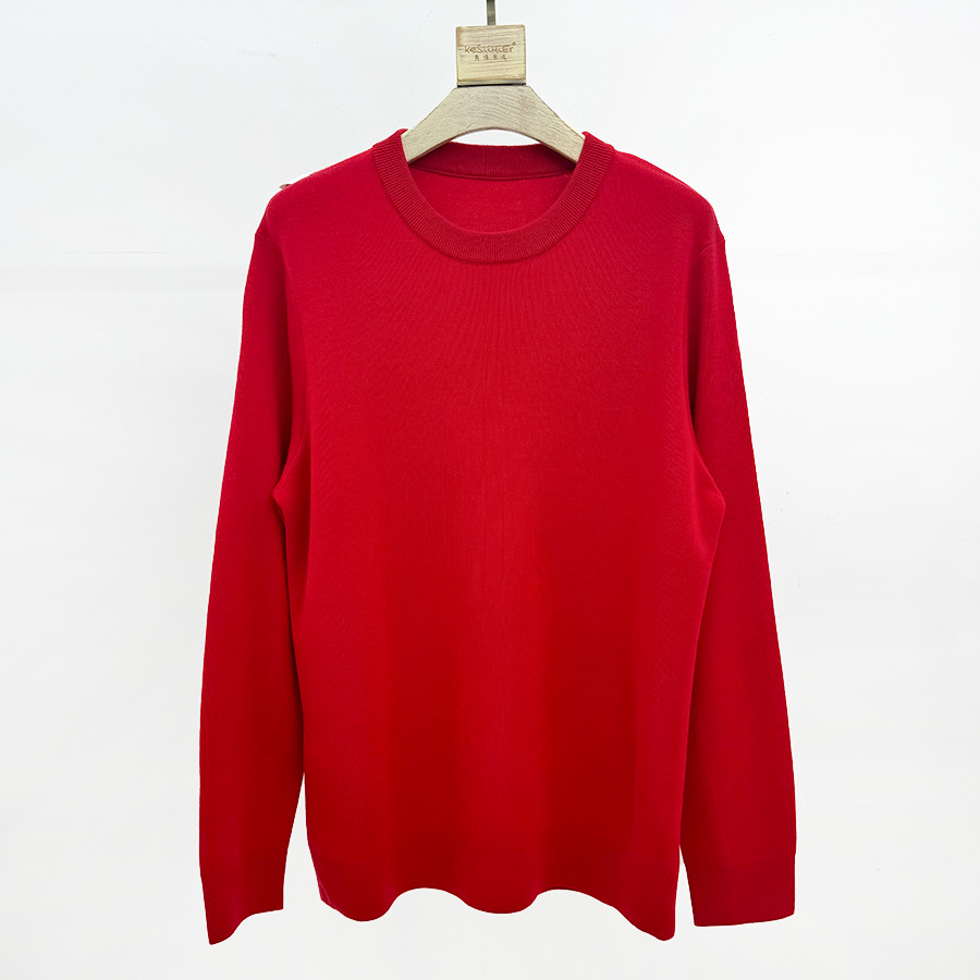 97 Men Wool Sweater, Four-pin Thick Warm Round Neck Autumn and Winter Bottoming