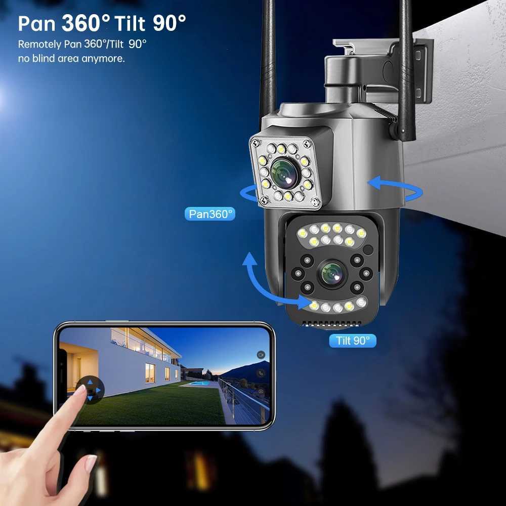 V380 Wifi IP Camera 4G Sim Card Audio CCTV Surveillance Outdoor Digital Cam Night Vision Wireless Waterproof Dual Lens KamerasXJ241228