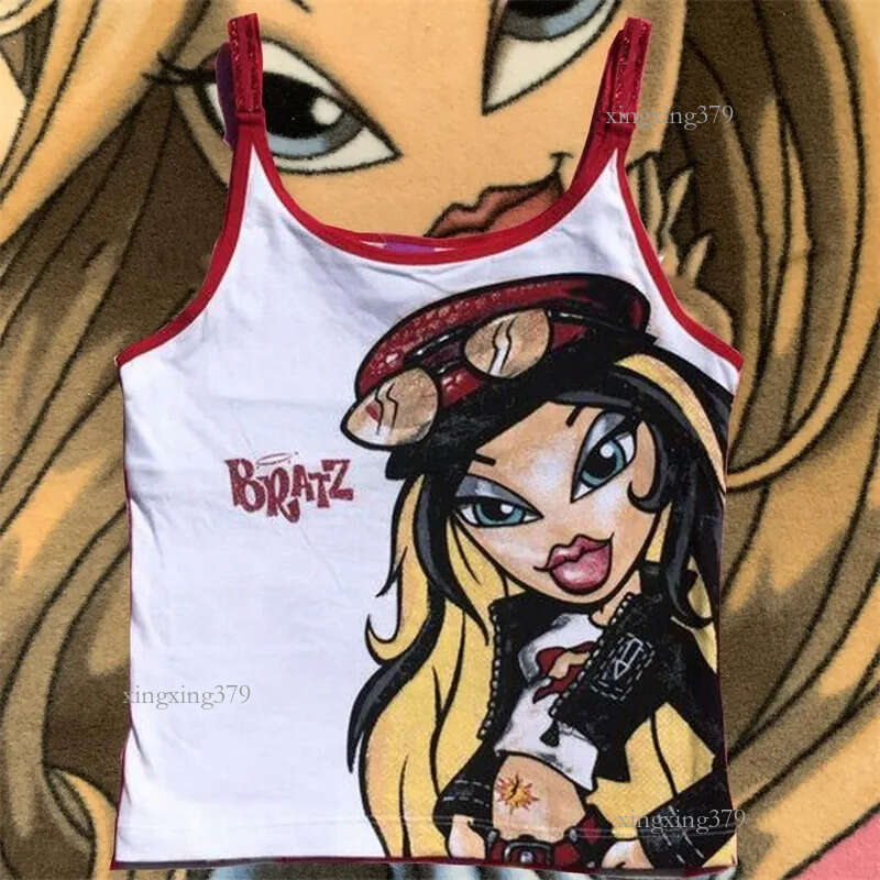 Women's T-Shirt BRATZ Y2k clothes women Harajuku Letter Streetwear Sleeveless Sexy Crop Vest Top Women's Clothing Tank Shirt 2000s Aesthetic