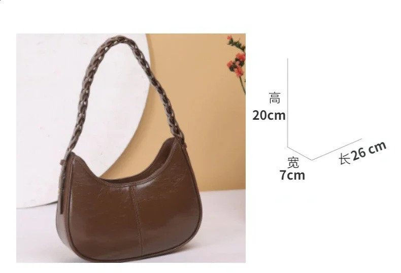 Cowhide Single Shoulder Womens Handbag High-quality Genuine Leather Underarm Bag Lady Fashionable Turtle Crack Commuting Bag 241227