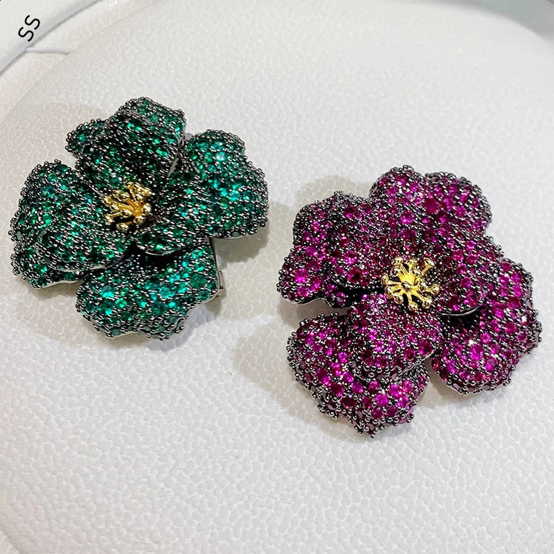 Atmosphere Advanced Sense Heavy Handmade Rose Brooch Womens Suit Dress Jewelry Garment Corsage 18k Gold Plated Accessory 241227