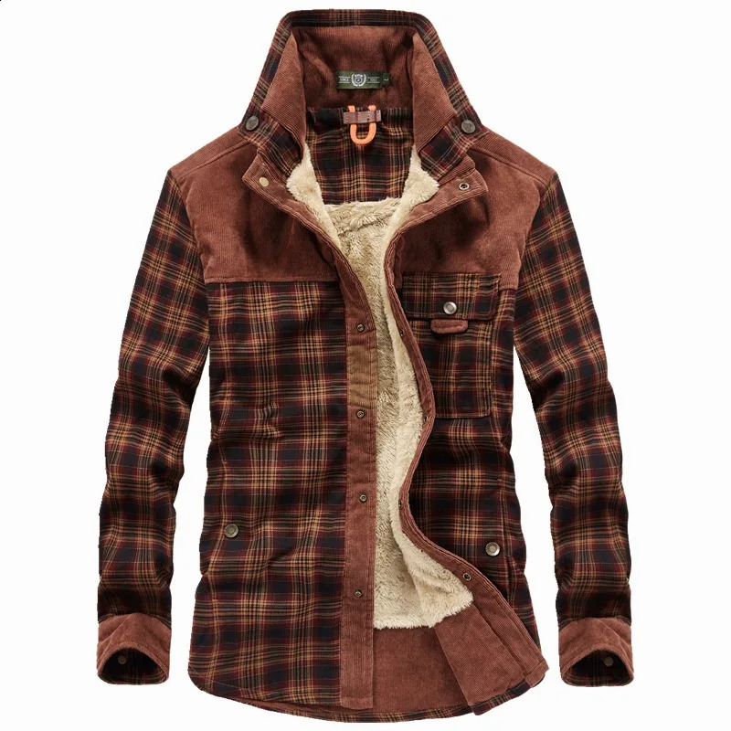 Men Wanderer Jacket Overland Flannel Jacket Long Sleeves Warm Fleece Shirts Tops Warm Business Casual Shirt For Man 241223